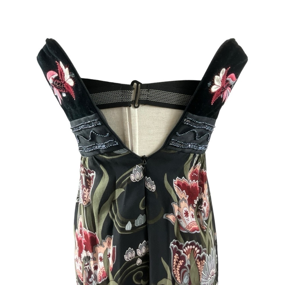 Nanette Lepore  Heirloom Embroidered‎ Sleeveless Velvet Silk Floral Dress - Picture 15 of 15